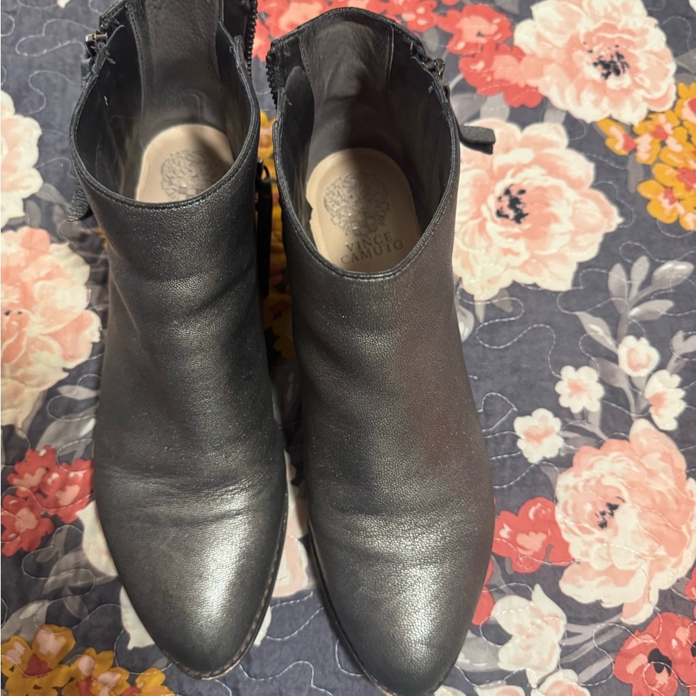 Vince Camuto Black Ankle Booties with Low Heel